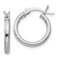 Leslie's Sterling Silver Rhodium-plated Polished Hinged Hoop Earrings