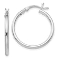 Leslie's Sterling Silver Rhodium-plated Polished Hinged Hoop Earrings