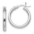 Leslie's Sterling Silver Rhodium-plated Polished Hinged Hoop Earrings