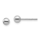 Leslie's Sterling Silver Rhodium-plated 4mm Polished Ball Post Earrings