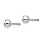 Leslie's Sterling Silver Rhodium-plated 4mm Polished Ball Post Earrings - Image 2