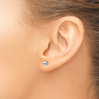 Leslie's Sterling Silver Rhodium-plated 4mm Polished Ball Post Earrings - Image 3