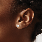 Leslie's Sterling Silver Rhodium-plated 5mm Polished Ball Post Earrings - Image 3