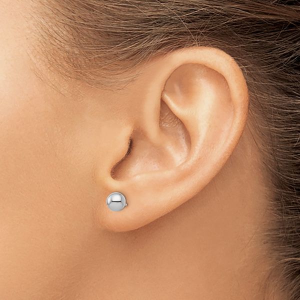 Leslie's Sterling Silve 6mm Polished Ball Post Earrings - Image 3