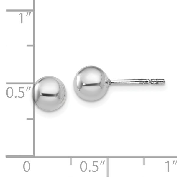Leslie's Sterling Silve 6mm Polished Ball Post Earrings - Image 4