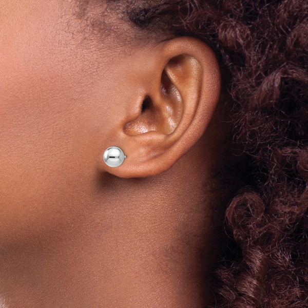 Leslie's Sterling Silve 7mm Polished Ball Post Earrings - Image 3