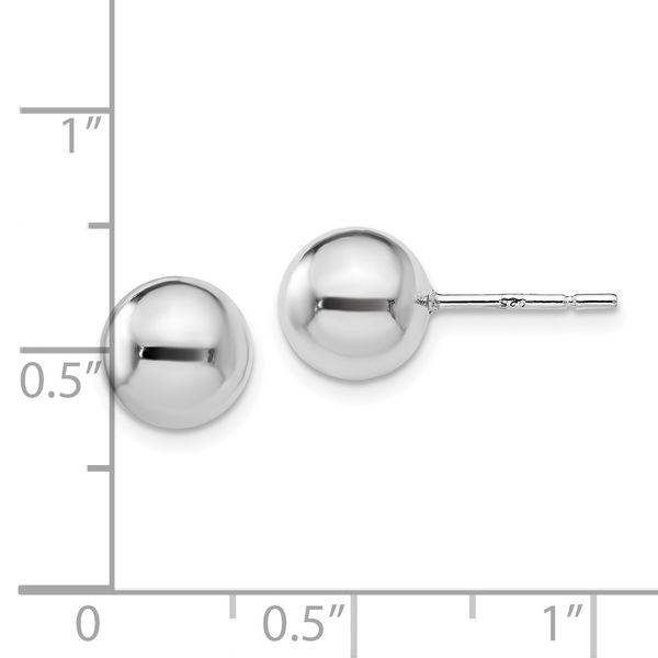 Leslie's Sterling Silve 8mm Polished Ball Post Earrings - Image 4
