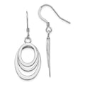 Leslie's Sterling Silver Rhod-pltd Polished Shepherd Hook Dangle Earrings
