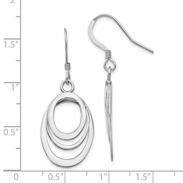Leslie's Sterling Silver Rhod-pltd Polished Shepherd Hook Dangle Earrings - Image 4