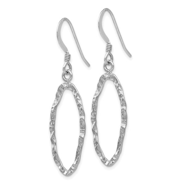Leslie's Sterling Silver Rhodium-plated D/C Shepherd Hook Dangle Earrings - Image 2