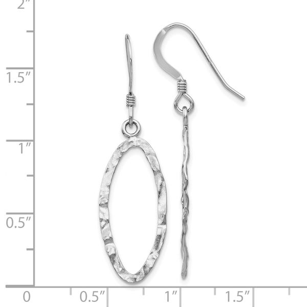 Leslie's Sterling Silver Rhodium-plated D/C Shepherd Hook Dangle Earrings - Image 4