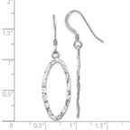 Leslie's Sterling Silver Rhodium-plated D/C Shepherd Hook Dangle Earrings - Image 4