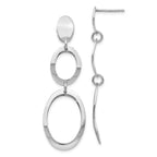 Leslie's Sterling Silver Rhodium-plated Polished Post Dangle Earrings