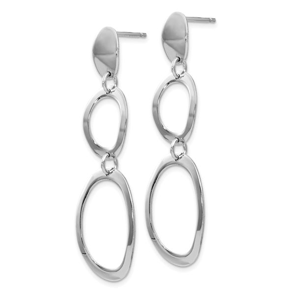 Leslie's Sterling Silver Rhodium-plated Polished Post Dangle Earrings - Image 2