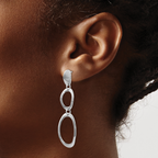 Leslie's Sterling Silver Rhodium-plated Polished Post Dangle Earrings - Image 3