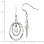 Leslie's Sterling Silver Rhodium-plated FW Cultured Pearl Dangle Earrings - Image 4