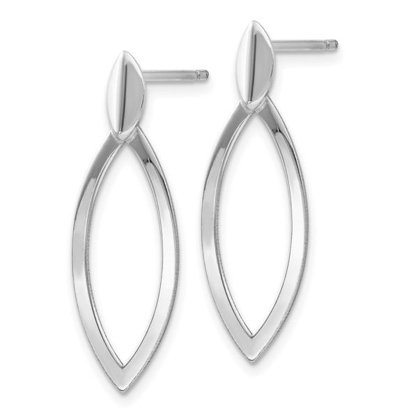 Leslie's Sterling Silver Rhodium-plated Polished Post Dangle Earrings - Image 2