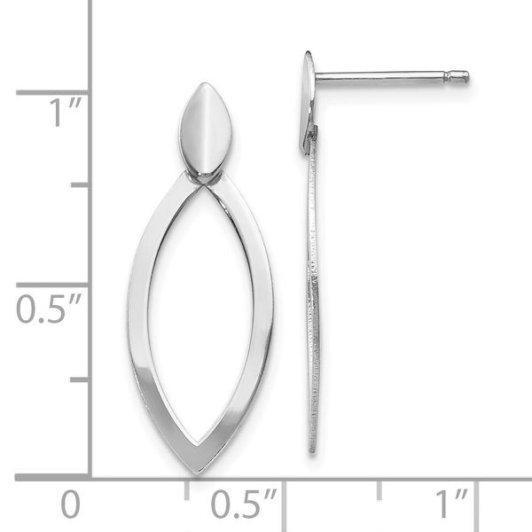 Leslie's Sterling Silver Rhodium-plated Polished Post Dangle Earrings - Image 4