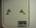 14K Yellow Gold Dolphin Earring