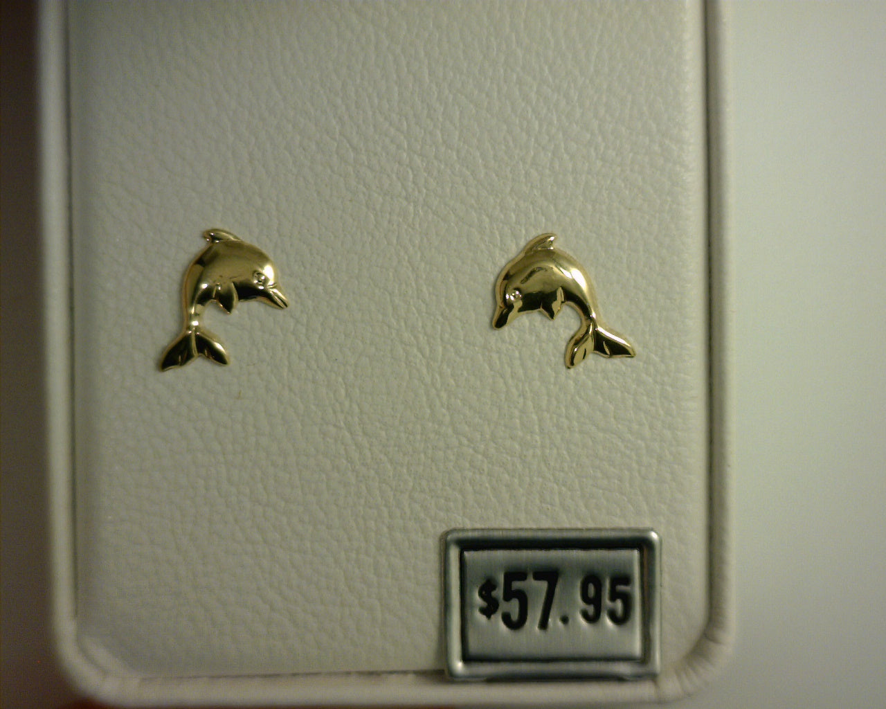 14K Yellow Gold Dolphin Earring
