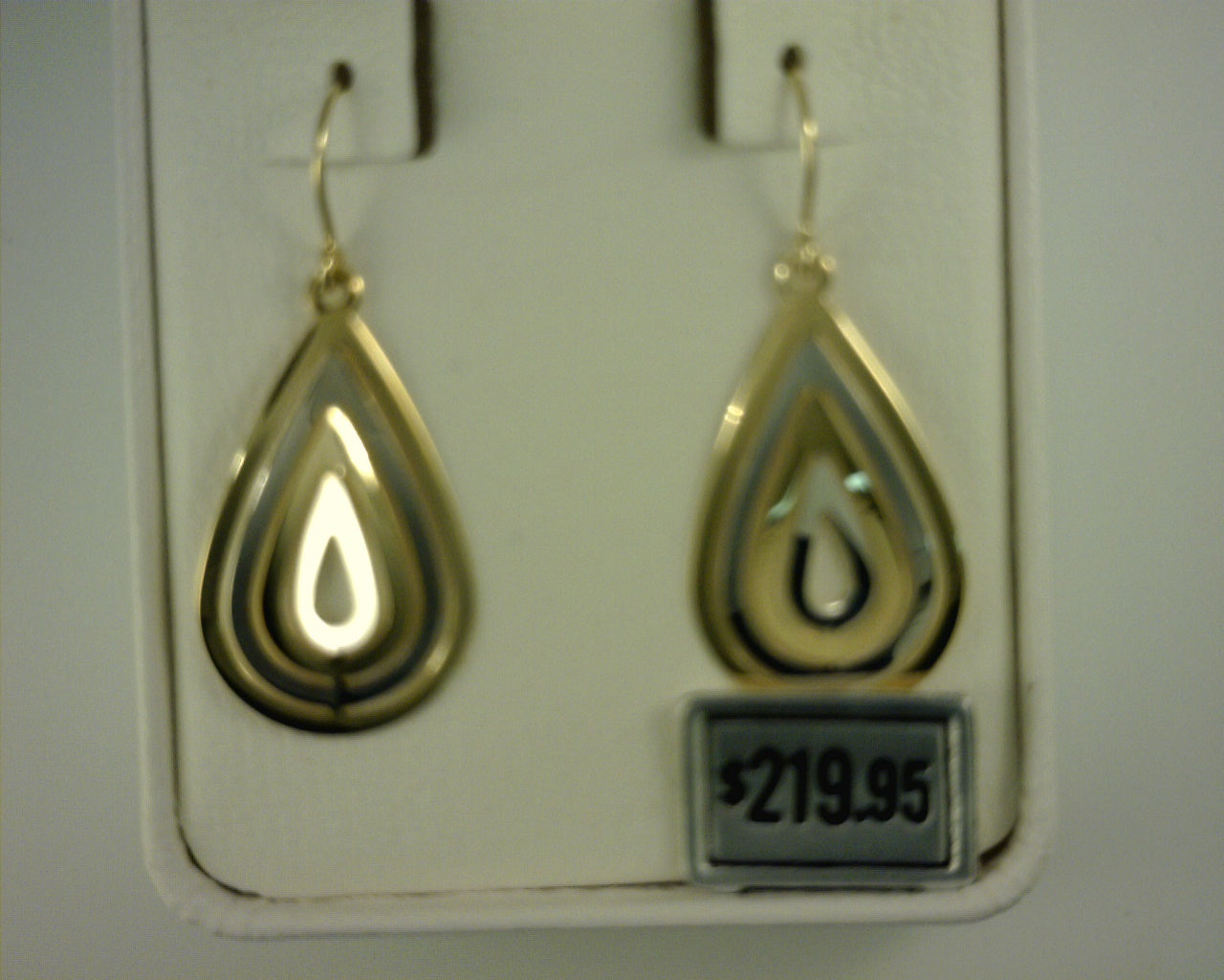 Lady's Two-Tone 14 Karat Drop Earrings