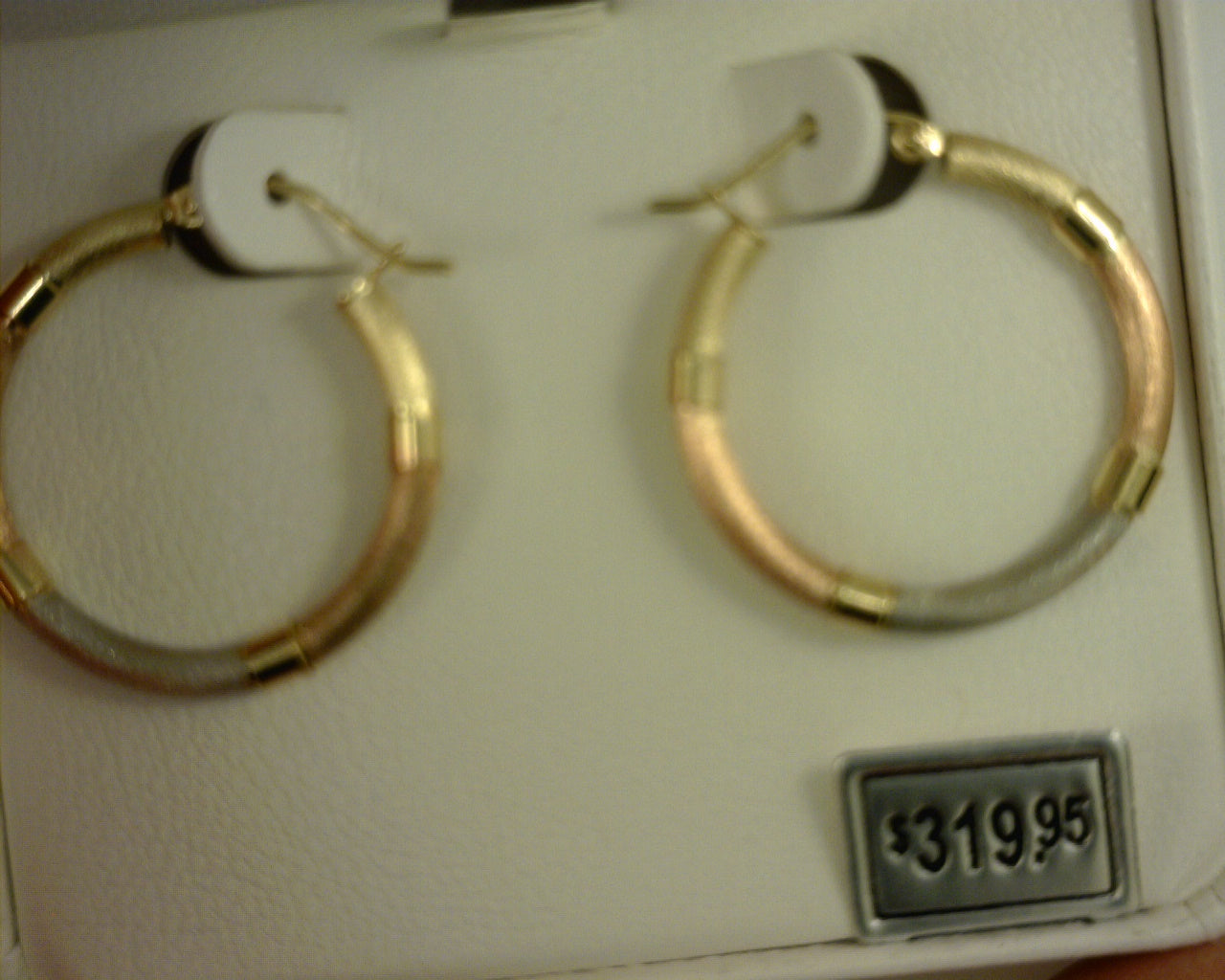 Lady's Two-Tone 14 Karat Large Hoop Earrings